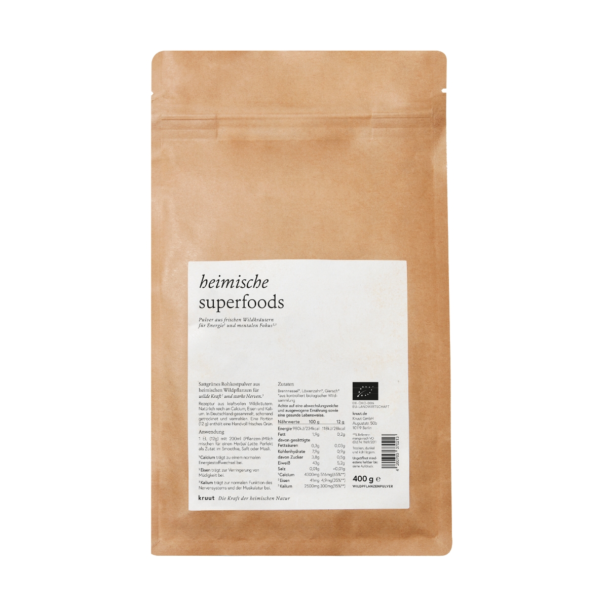 kruut Poudre d'herbes sauvages Superfood local 400 g kruut Poudre d'herbes sauvages Superfood local 400 g