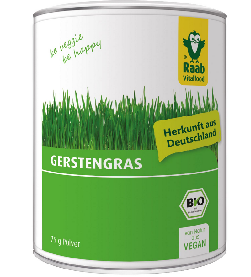 Raab Bio Gerstengras Pulver Dose 75 g Raab Bio Gerstengras Pulver Dose 75 g