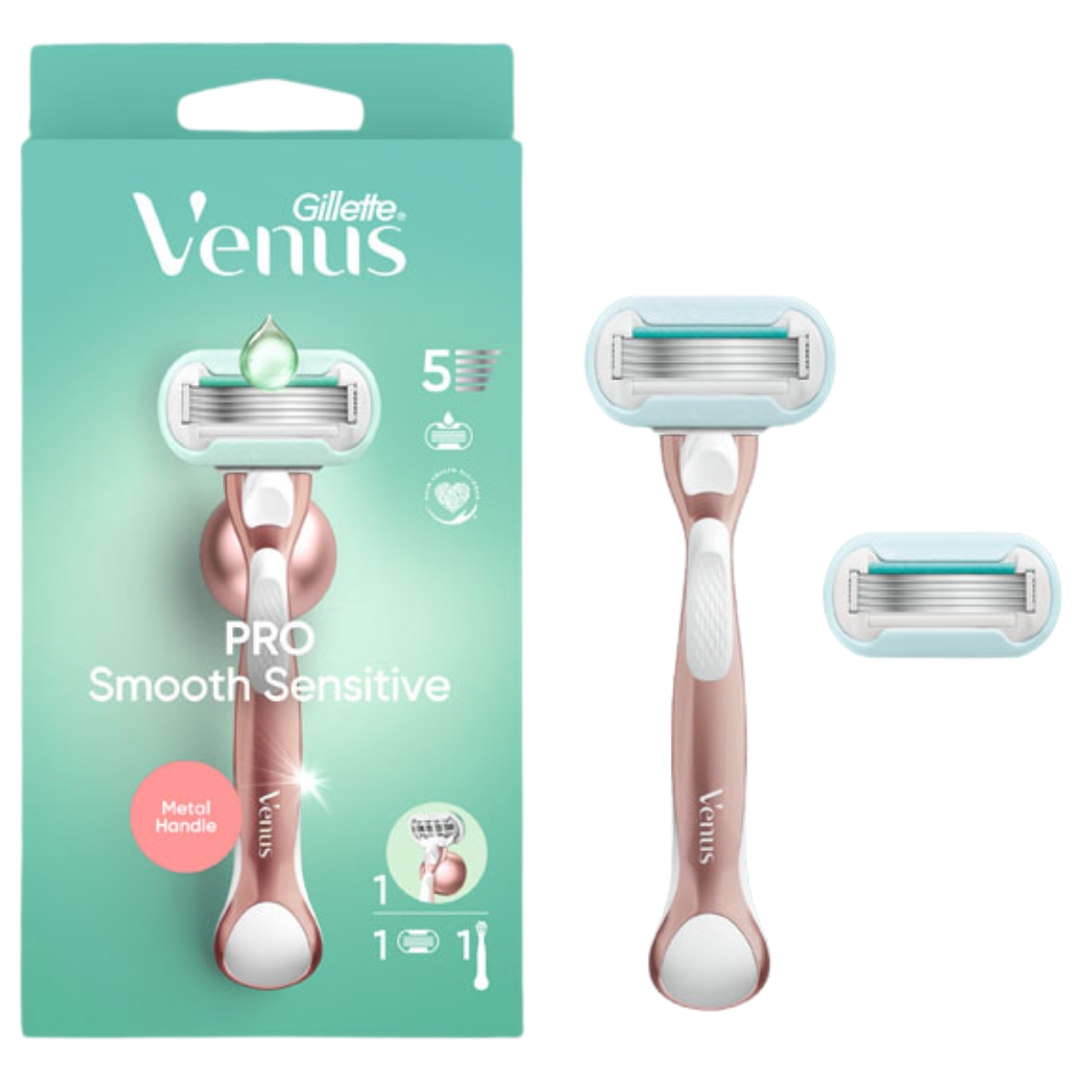 Image of Gillette Venus Pro Smooth Sensitive Rasierer 1 Klinge + Duschhalterung