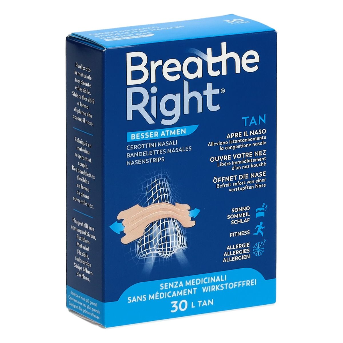 Breathe Right Nasenpflaster Tan L 30 Stück