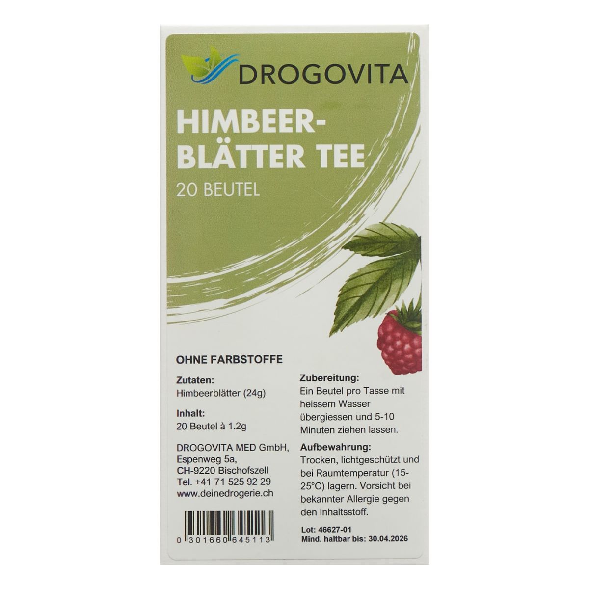 Drogovita Himbeerblätter Tee Frauentee