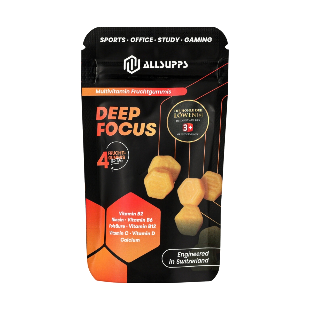 AllSupps Deep Focus Multivitamin Gummis Pfirsich 12 Stück
