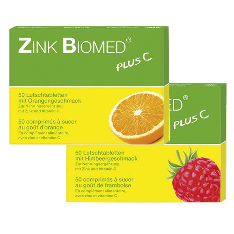 Zink Biomed plus C Lutschtabletten Himbeer + Orange Duo Zink Biomed plus C Lutschtabletten Himbeer + Orange Duo