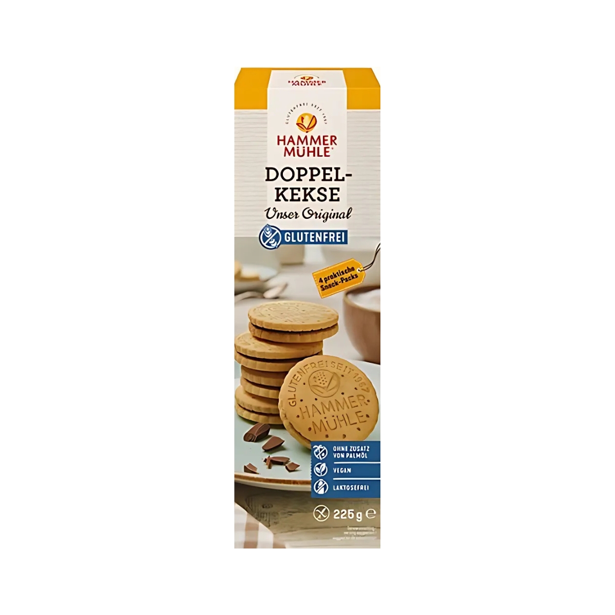 Hammermühle Doppelkeks Kakaocreme glutenfrei 225 g Hammermühle Doppelkeks Kakaocreme glutenfrei 225 g