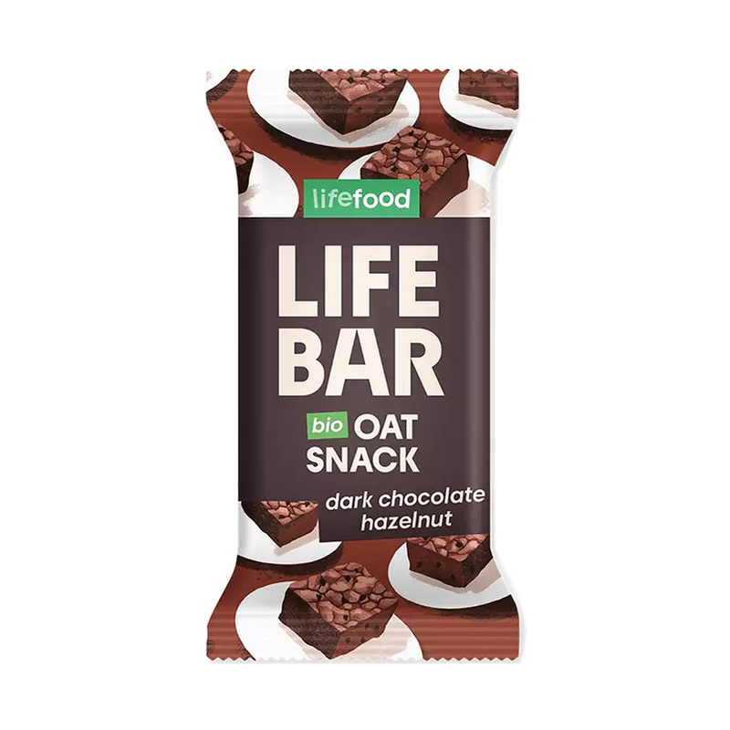 Lifefood Lifebar Hafersnack dunkle Schokolade Haselnuss Riegel 40 g  Lifefood Lifebar Hafersnack dunkle Schokolade Haselnuss Riegel 40 g