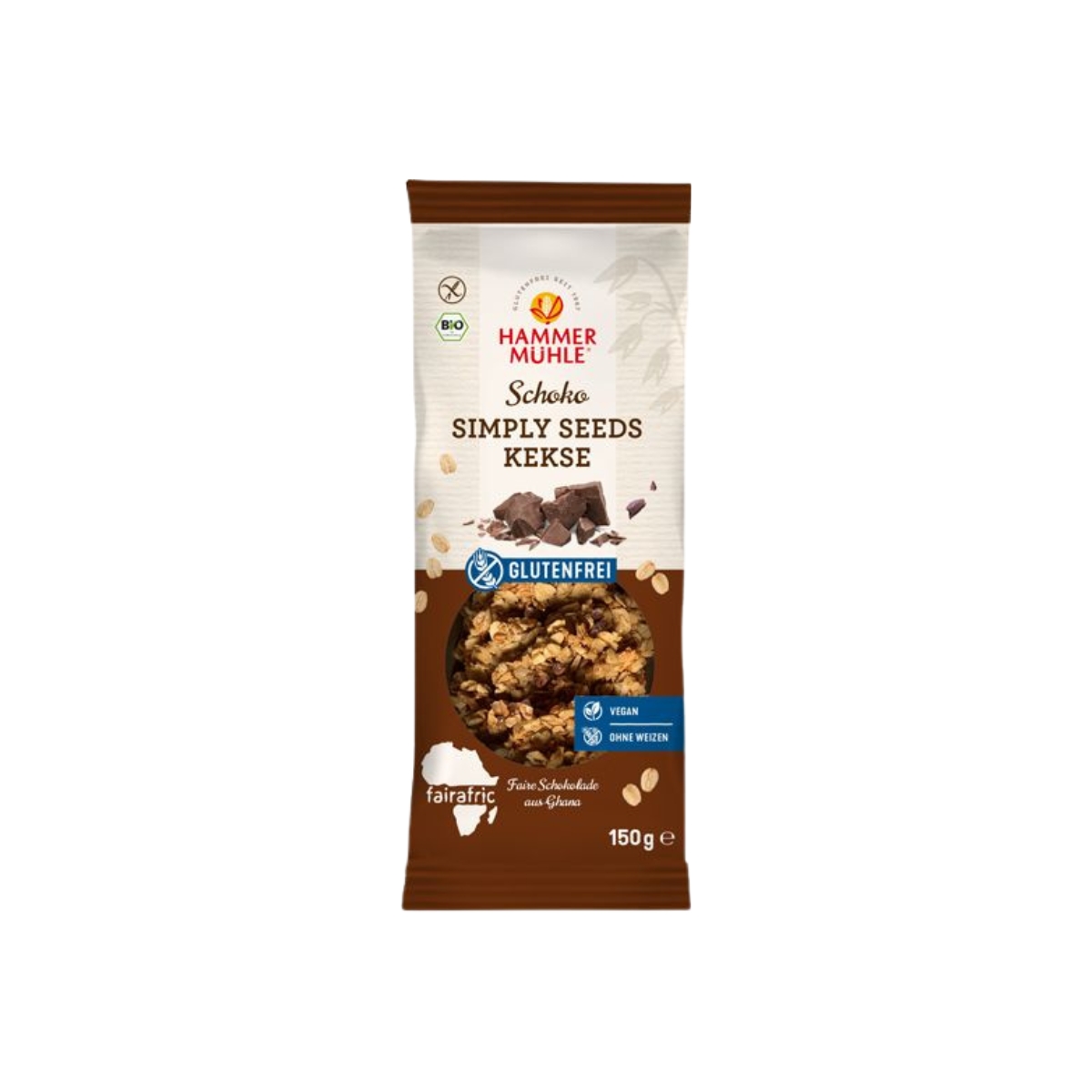 Hammermühle Simply Seeds Kekse Schoko glutenfrei 150 g Hammermühle Simply Seeds Kekse Schoko glutenfrei 150 g