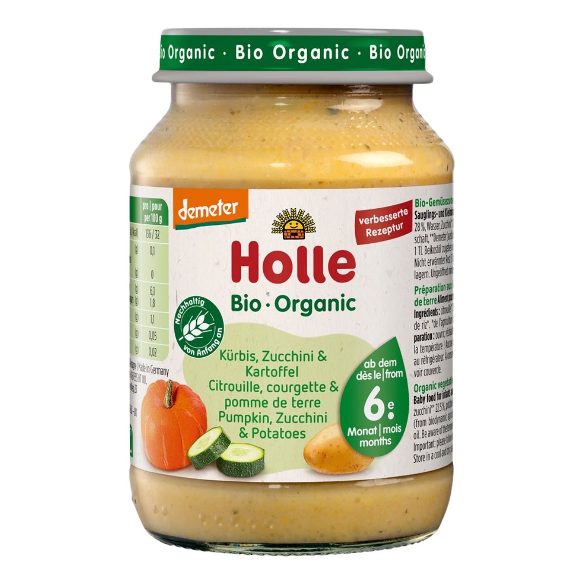 Holle Kürbis Zucchini & Kartoffel 190 g
