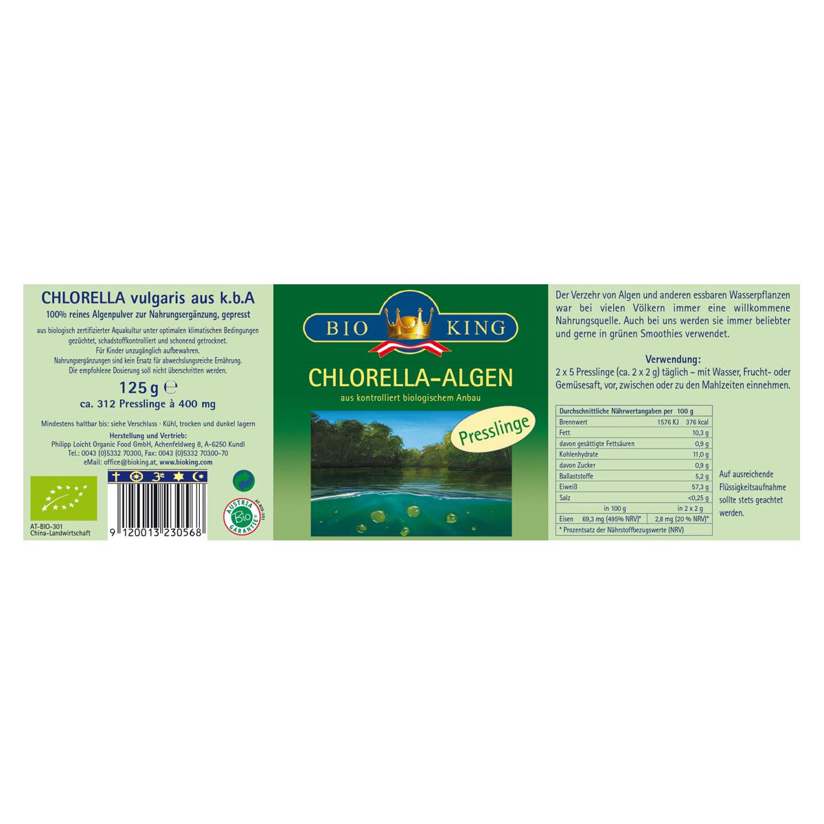 Bioking Chlorella Presslinge 250 g Bioking Chlorella Presslinge 250 g