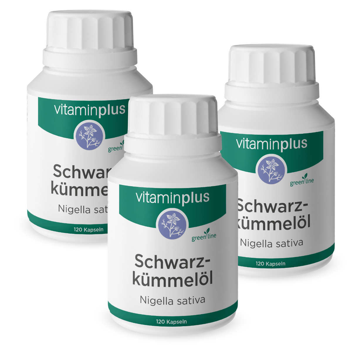 Vitaminplus Schwarzkümmelöl Kapseln 500 mg 3x 120 Stück Vitaminplus Schwarzkümmelöl Kapseln 500 mg 3x 120 Stück