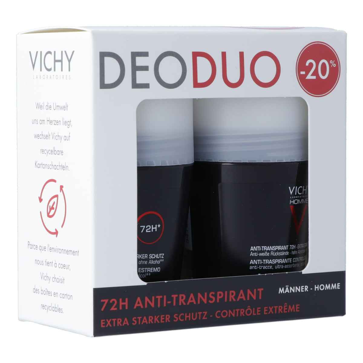 Vichy Homme Déodorant Anti-Transpirant 72h Roll-on 50 ml