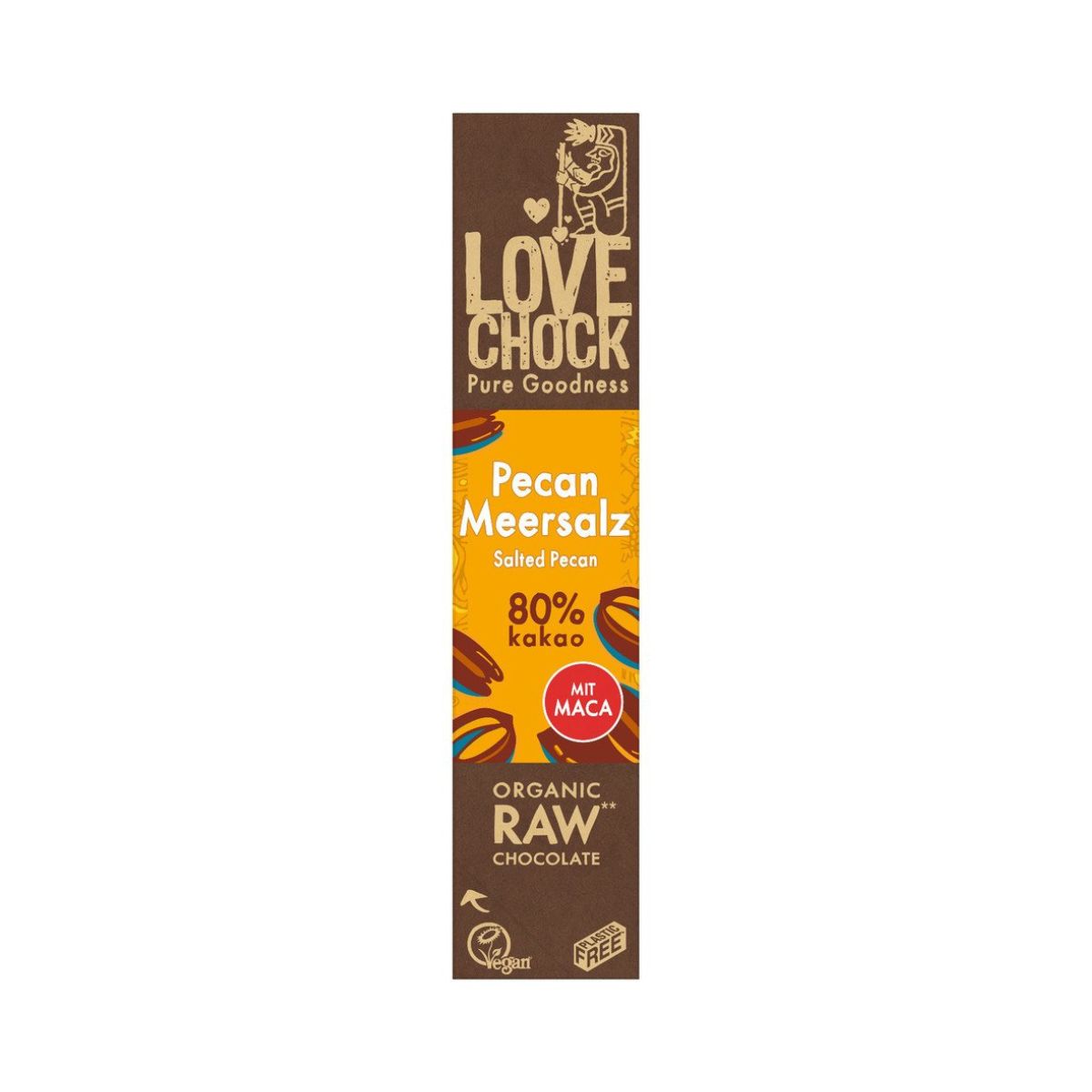 Barre Lovechock Pecan-Sel de mer 80% cacao 40g  Barre Lovechock Pecan-Sel de mer 80% cacao 40g