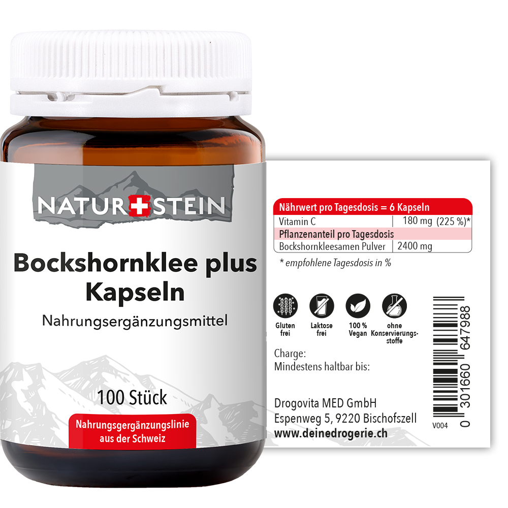 Naturstein Bockshornklee plus Kapseln 100 Stück Naturstein Bockshornklee plus Kapseln 100 Stück