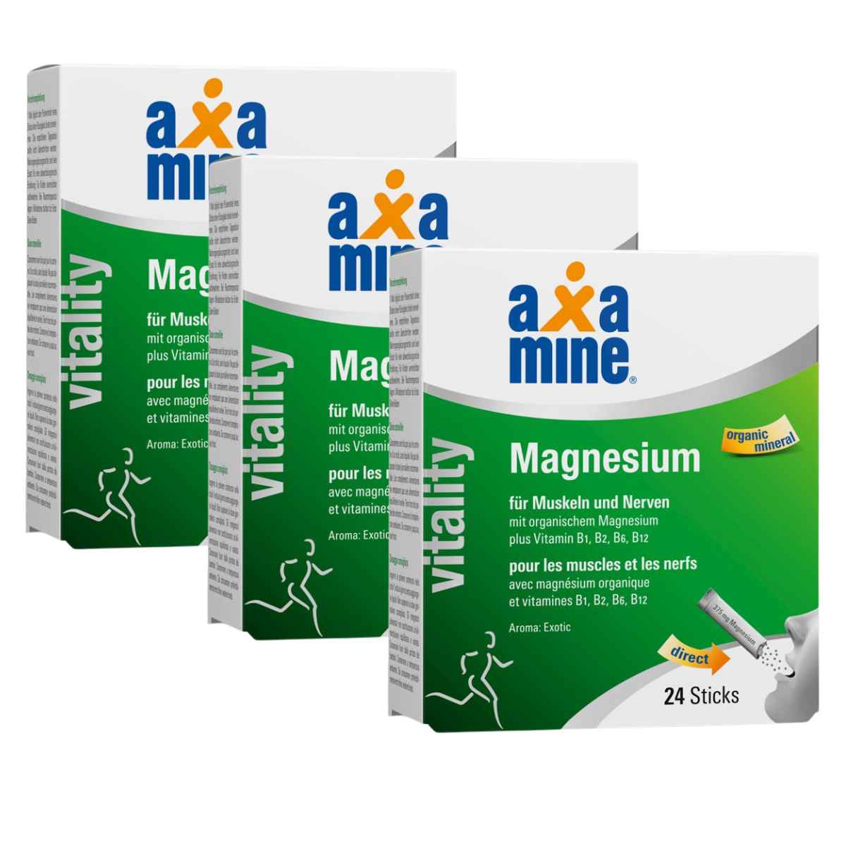 Axamine Magnésium en sticks 3 x 24 pièces Axamine Magnésium en sticks 3 x 24 pièces