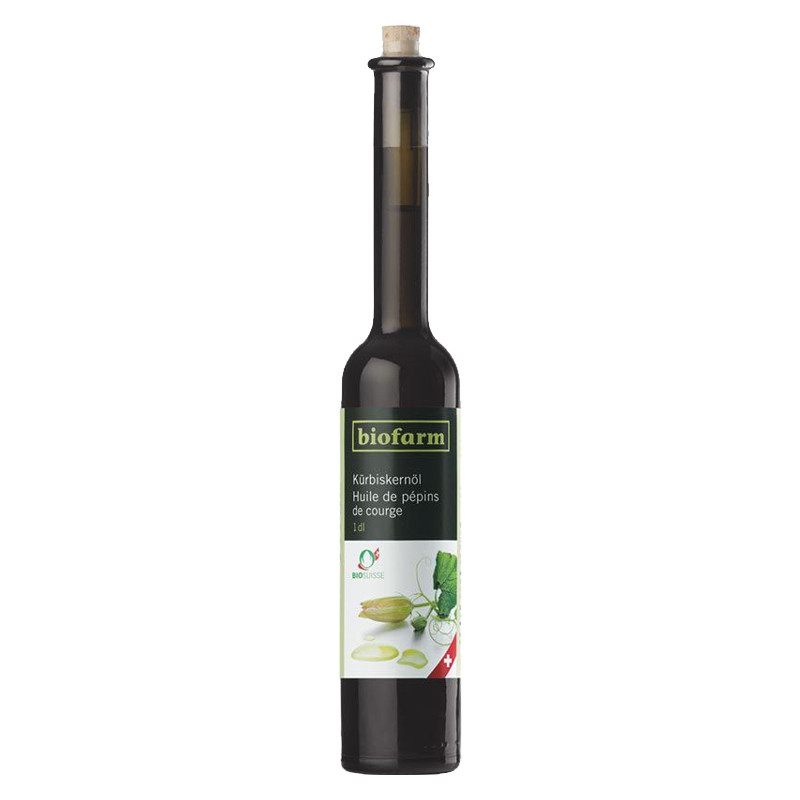 Biofarm Kürbiskernöl CH Knospe Flasche 1 dl Biofarm Kürbiskernöl CH Knospe Flasche 1 dl