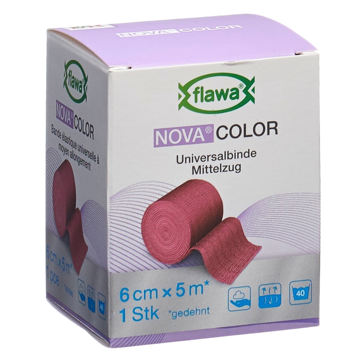 Flawa Nova Color Idealbinde 6 cm x 5 m rot