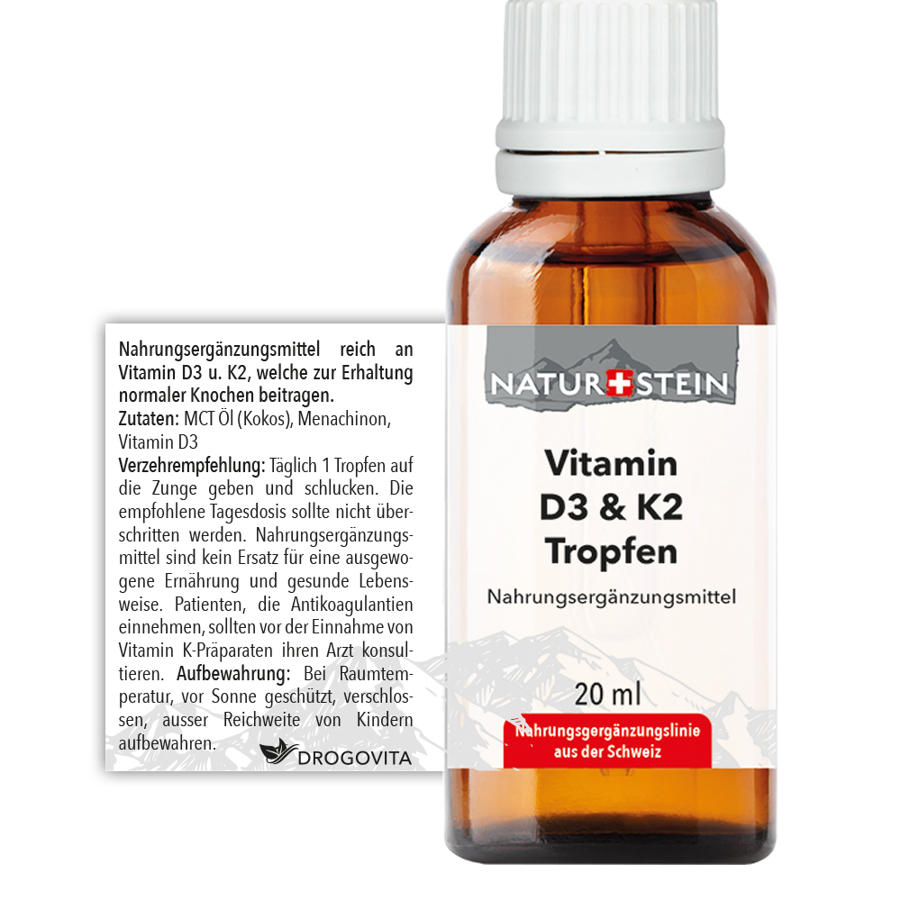 Naturstein Vitamin D3 K2 Öl Tropfen Glasfl 20 ml Naturstein Vitamin D3 K2 Öl Tropfen Glasfl 20 ml