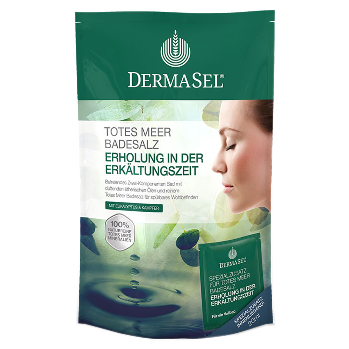 Dermasel Badesalz Erkältungszeit +20 ml 400 g