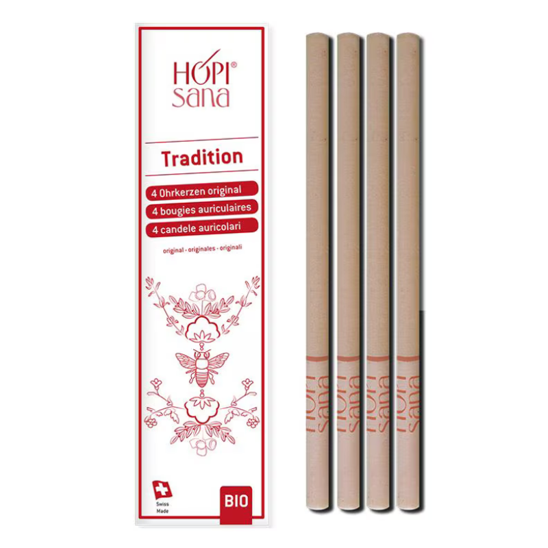 Image of Hopisana Ohrenkerzen rot Tradition 4 Stück