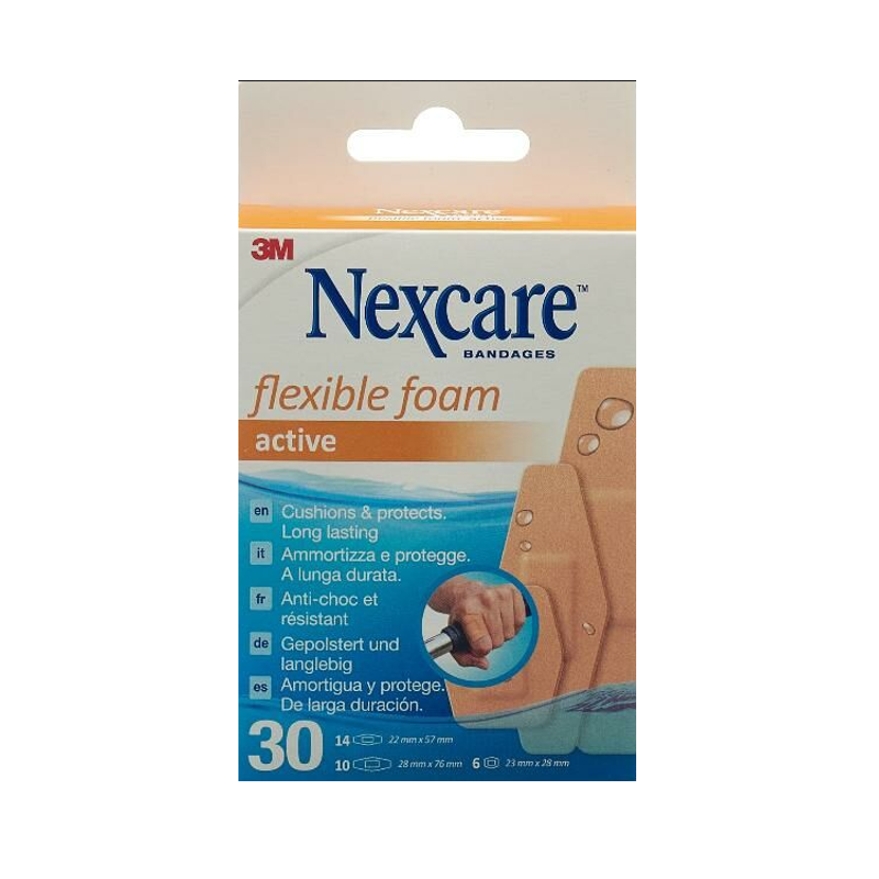 3M NEXCARE Pflaster Foam Activ 3 Grössen assortiert 30 Stück