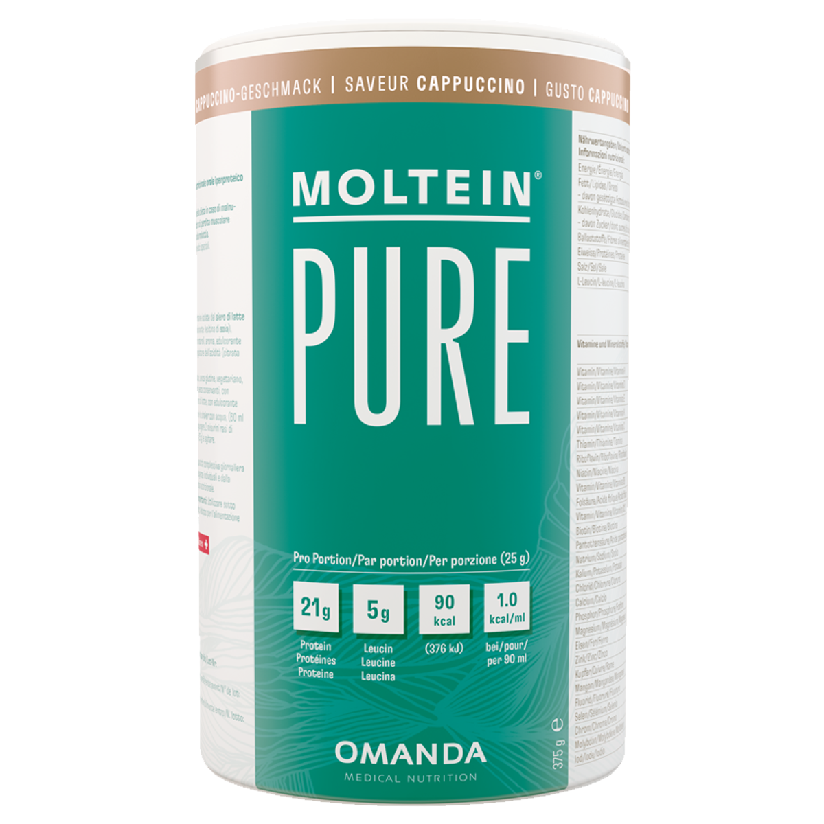 Moltein Pure Cappuccino Dose 375 g Moltein Pure Cappuccino Dose 375 g