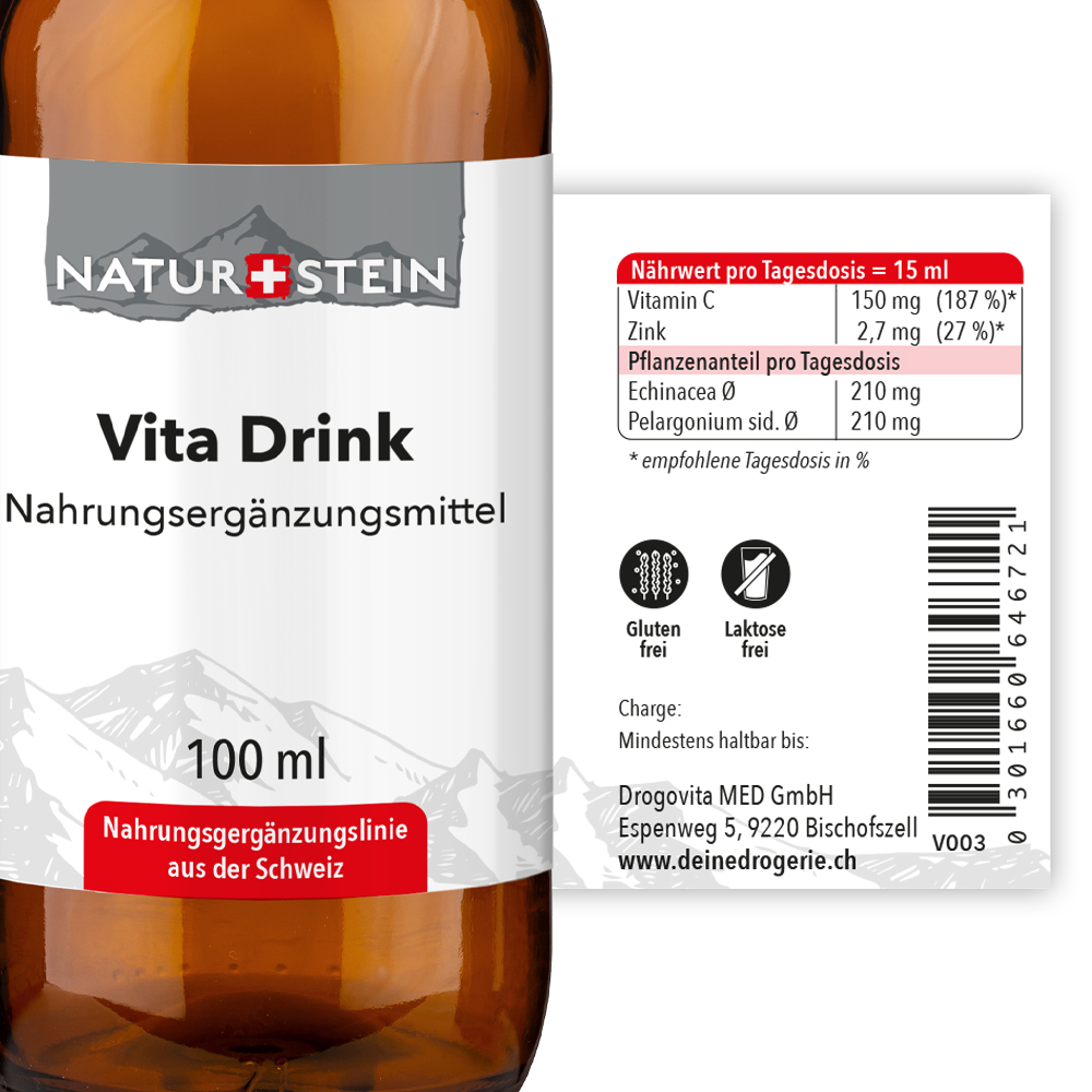Naturstein Vita Drink Glasflasche 100 ml Naturstein Vita Drink Glasflasche 100 ml