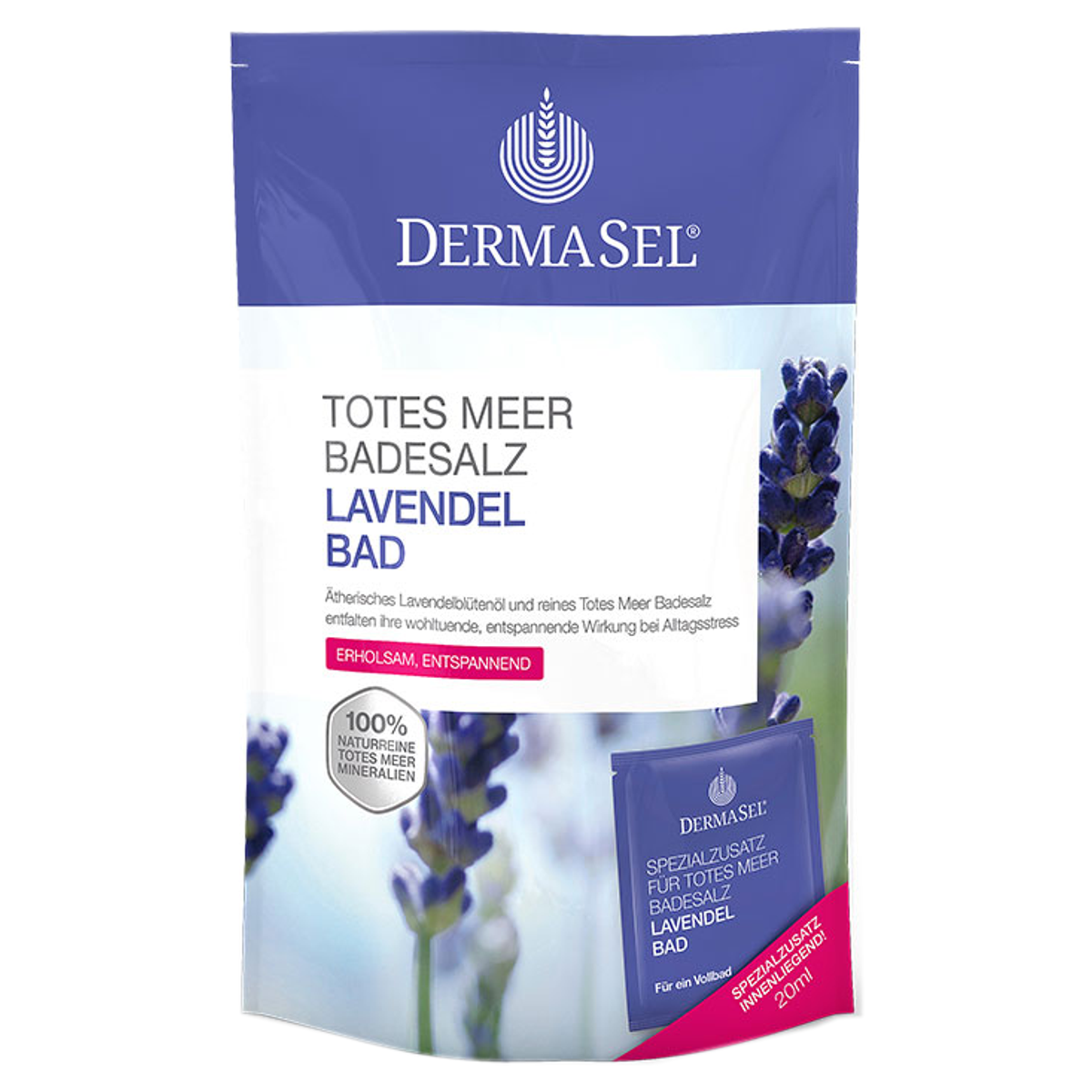 Dermasel Badesalz Lavendel Beutel 400 g Dermasel Badesalz Lavendel Beutel 400 g