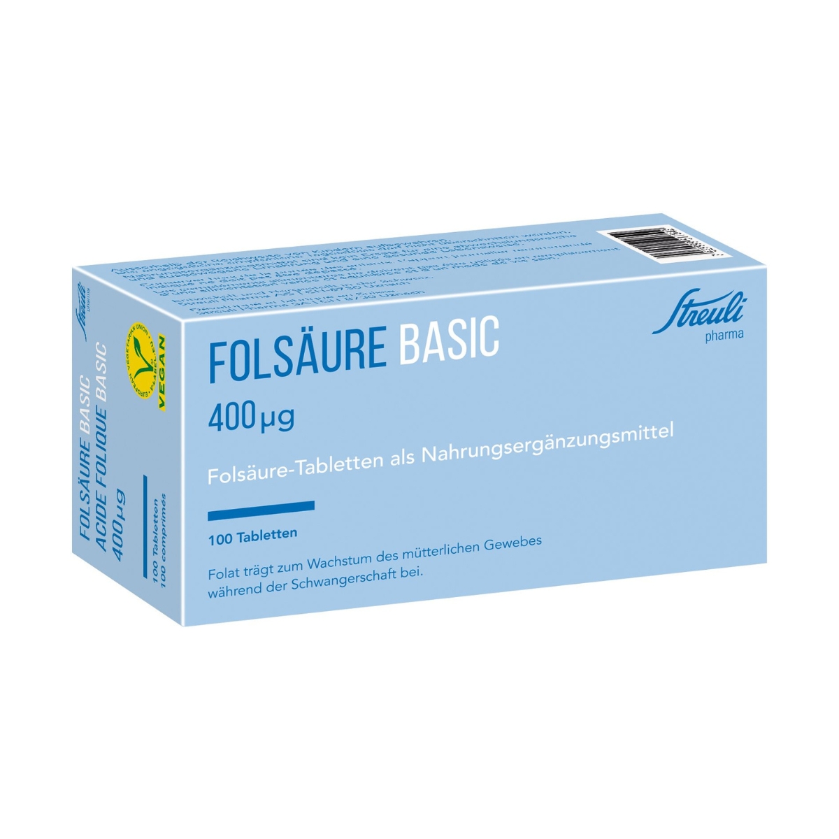 FOLSÄURE Streuli Tabl 400 mcg 100 Stück FOLSÄURE Streuli Tabl 400 mcg 100 Stück