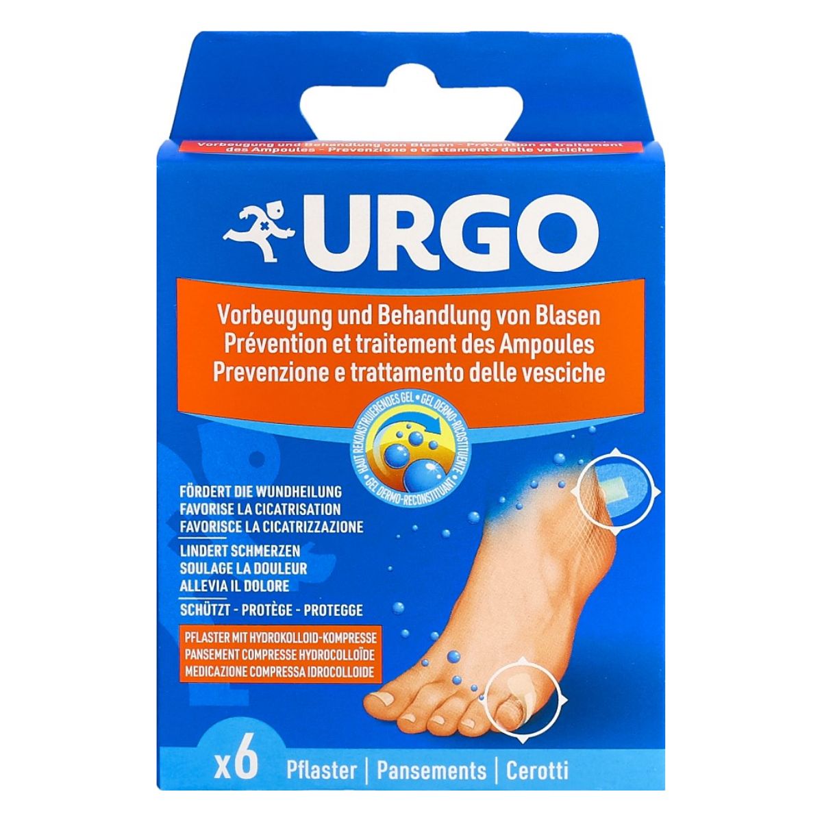 URGO Blasenpflaster Hydrokolloid Kompresse 6 Stück