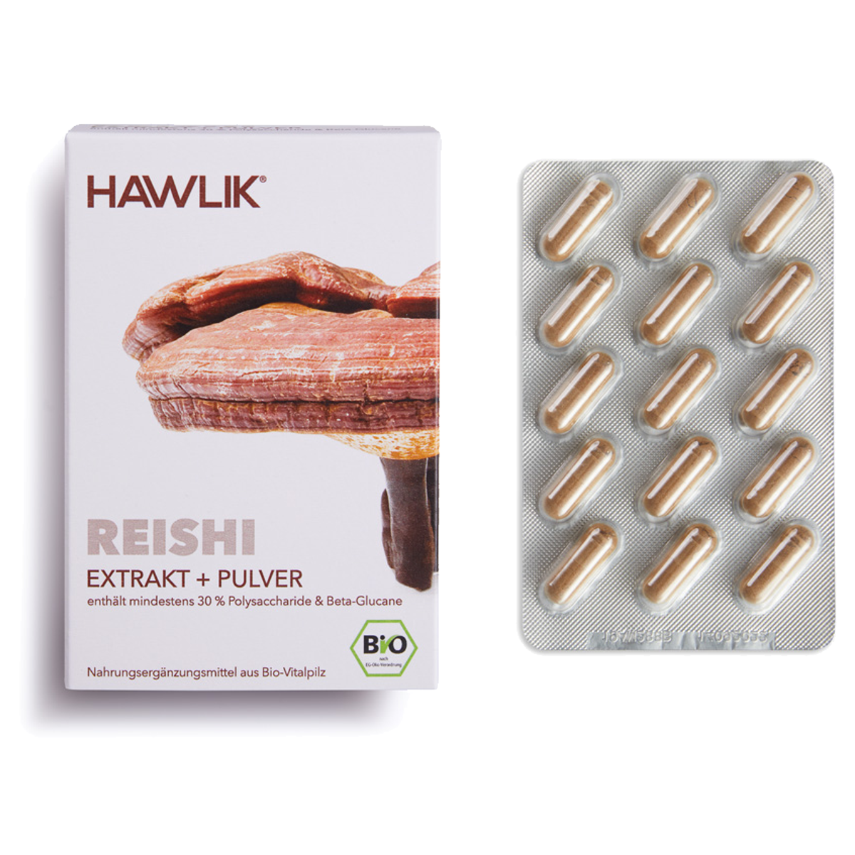 Hawlik Bio Reishi Extrakt + Pulver Kapseln 60 Stück Hawlik Bio Reishi Extrakt + Pulver Kapseln 60 Stück