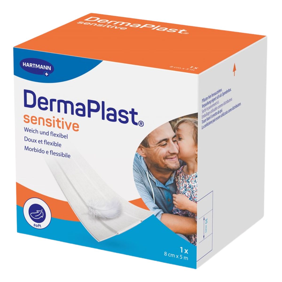 Image of Dermaplast Sensitiv Schnellverband 8 cm x 5 m weiss Rolle