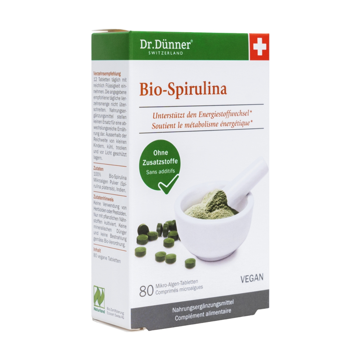 Dr. Dünner Bio Spirulina aktives Leben Tabletten 80 Stück Dr. Dünner Bio Spirulina aktives Leben Tabletten 80 Stück
