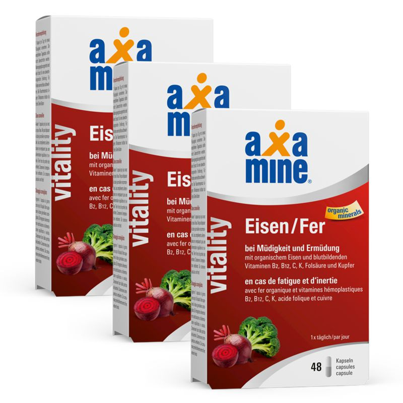 Axamine Eisen Kapseln 3x 48 Stück Axamine Eisen Kapseln 3x 48 Stück