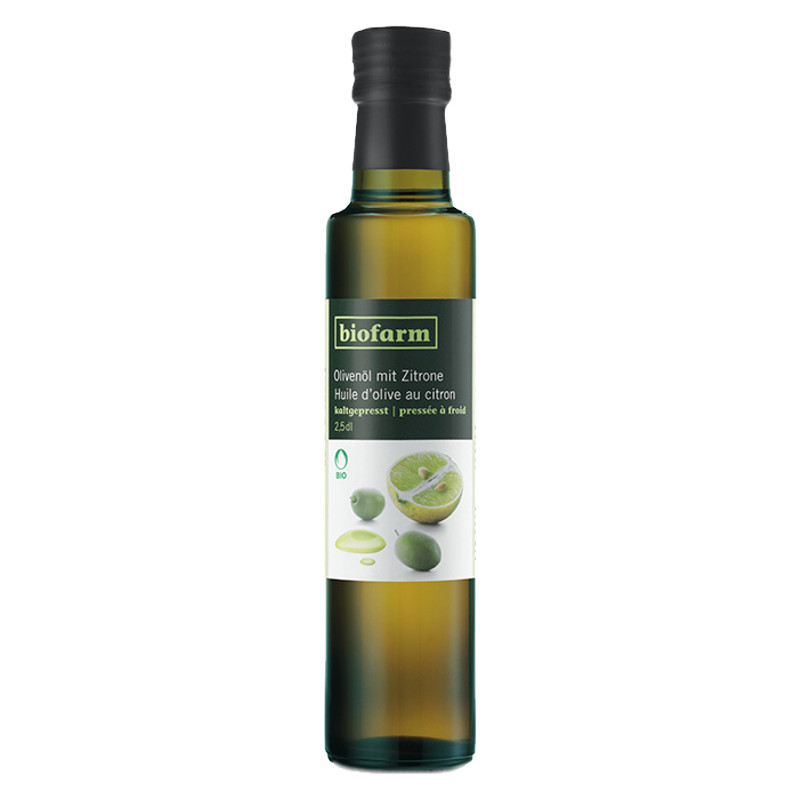 Biofarm Olivenöl mit Zitrone Knospe 250 ml Biofarm Olivenöl mit Zitrone Knospe 250 ml