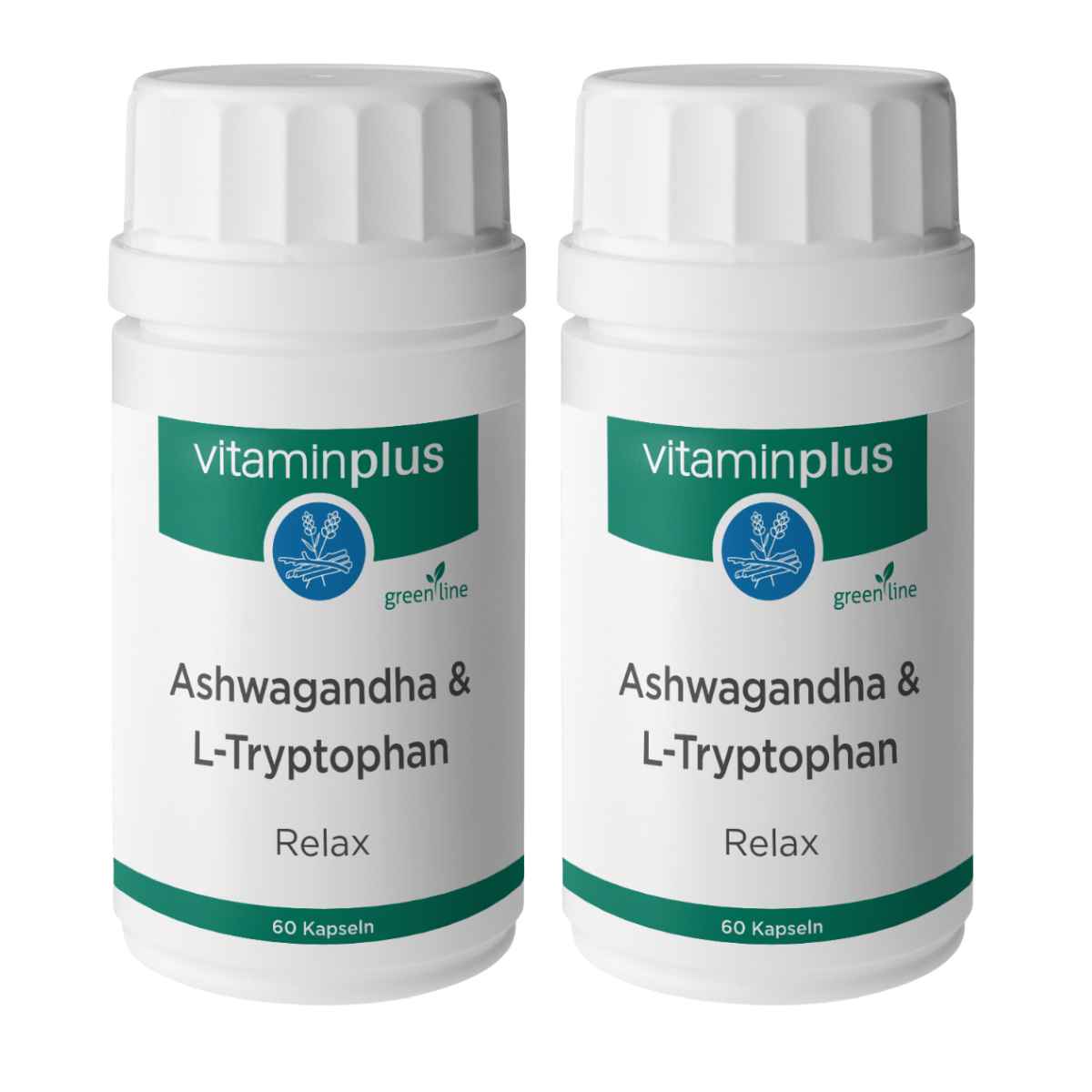 Vitaminplus Ashwagandha L-Tryptophan Relax Kapseln 2x 60 Stück