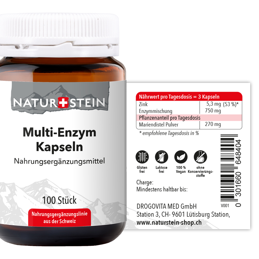 NATURSTEIN Multi- Enzym Kapseln 100 Stück