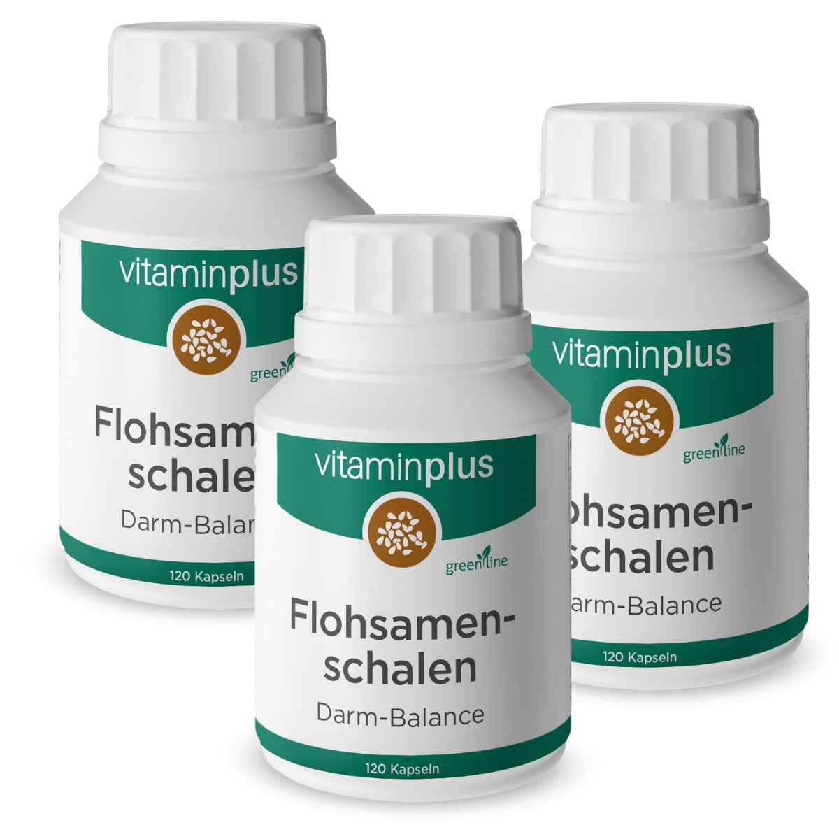 Vitaminplus Flohsamenschalen Kapseln 3x 120 Stück
