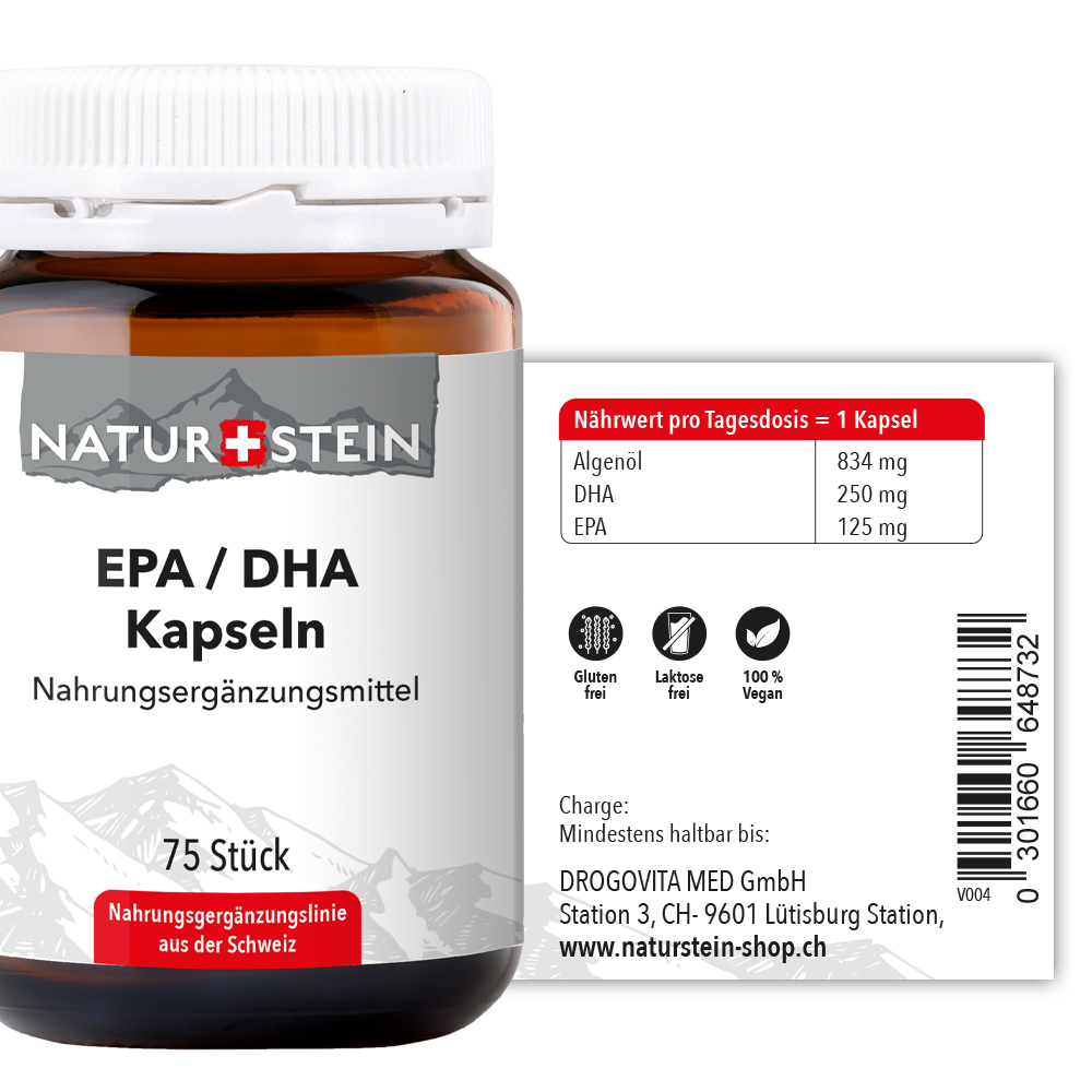 Naturstein EPA - DHA Nährwerte pro Tagesdosis
