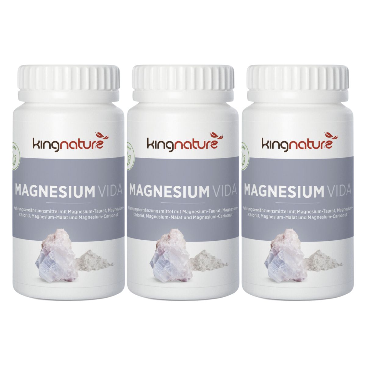 Kingnature Magnésium Vida Caps 1020 mg 3x 60 pièces Kingnature Magnésium Vida Caps 1020 mg 3x 60 pièces