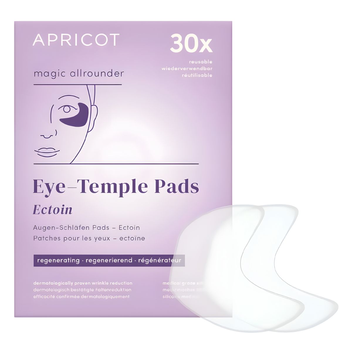 Apricot Augenschläfen Pad wiedervendbar mit Ectoin 2 Stück