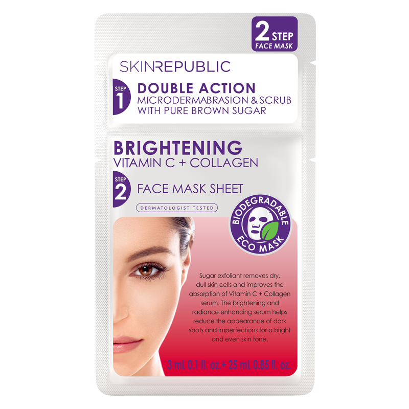 Skin Republic 2Step Brightening Vitamin C + Collagen Mask 25 ml Skin Republic 2Step Brightening Vitamin C + Collagen Mask 25 ml