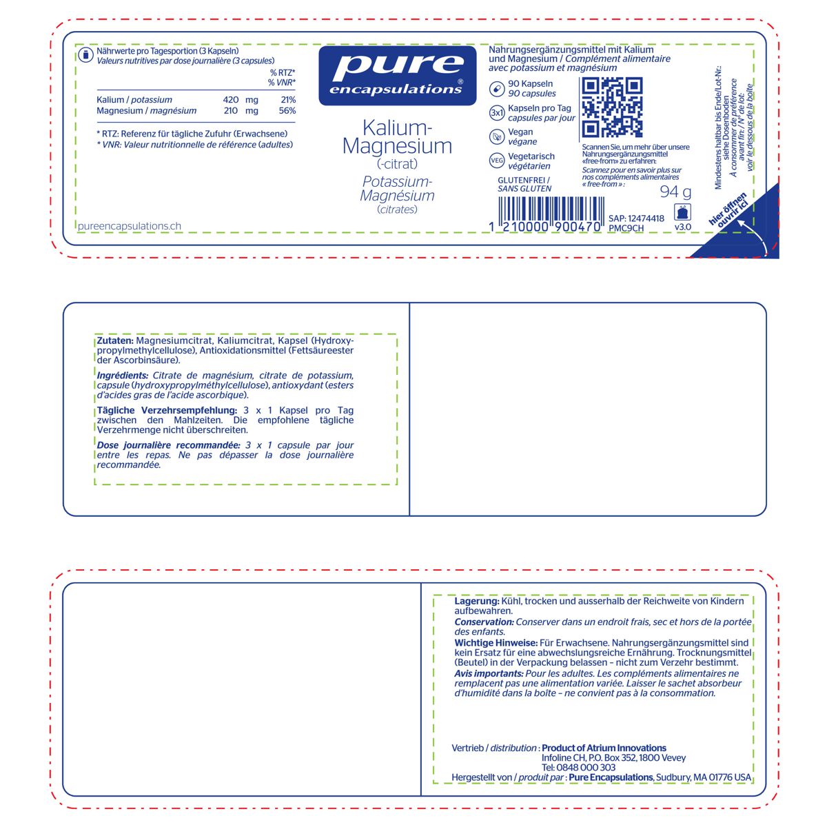 Pure Kalium-Magnesium Kapseln Dose 90 Stück Pure Kalium-Magnesium Kapseln Dose 90 Stück