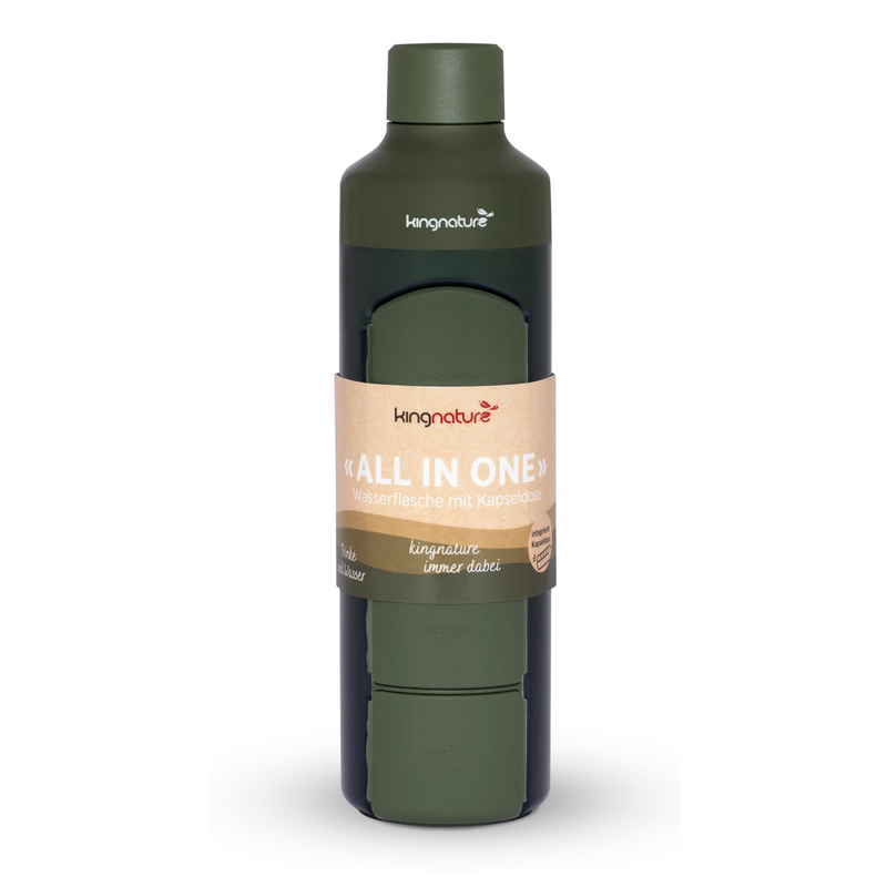 Kingnature Wasserflasche mit Kapseldose 375 ml