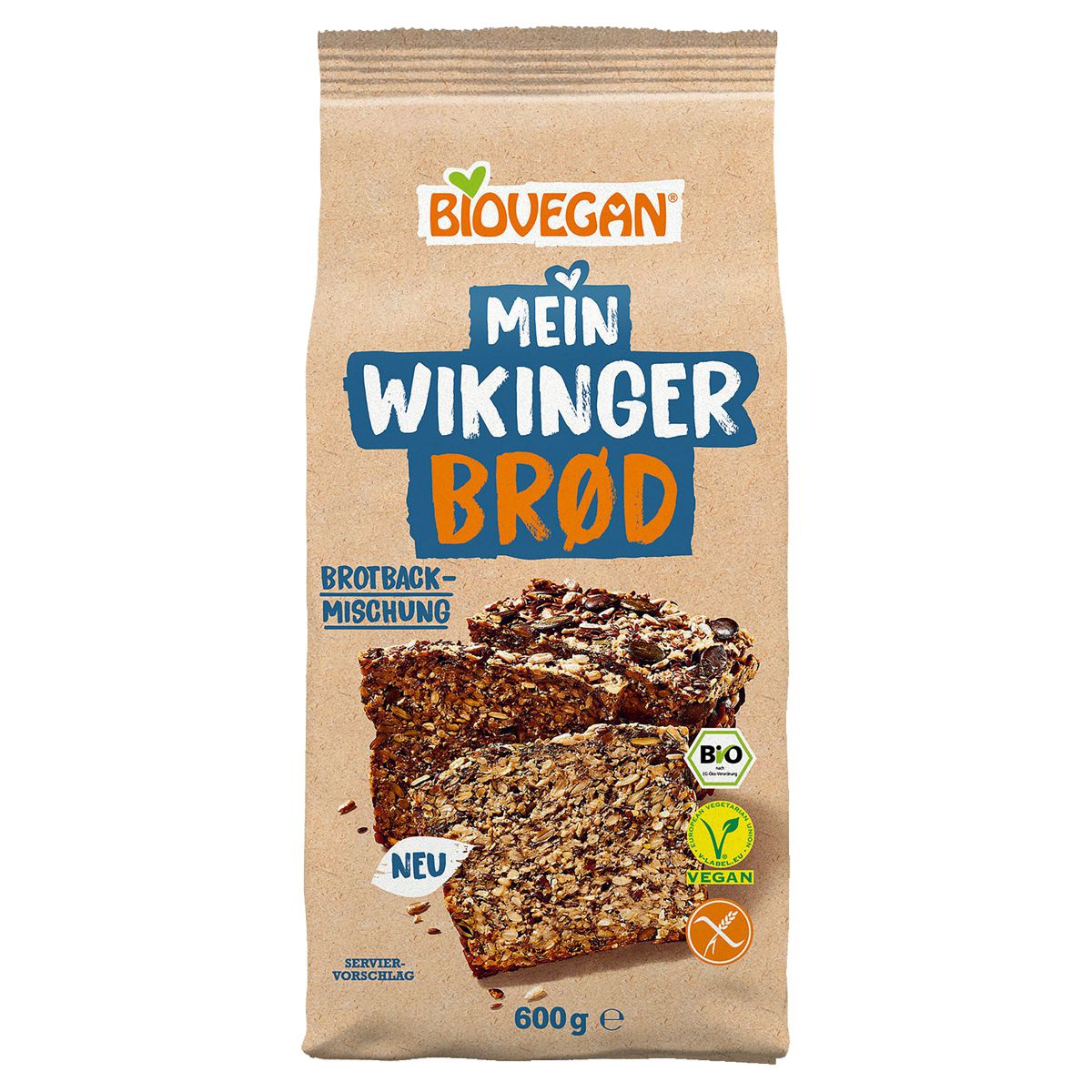 Biovegan Mein Wikinger Brod Brotbackmischung vegan 600 g