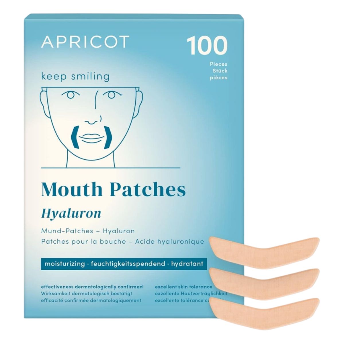 Apricot Mundpatches mit Hyaluron 100 Stück