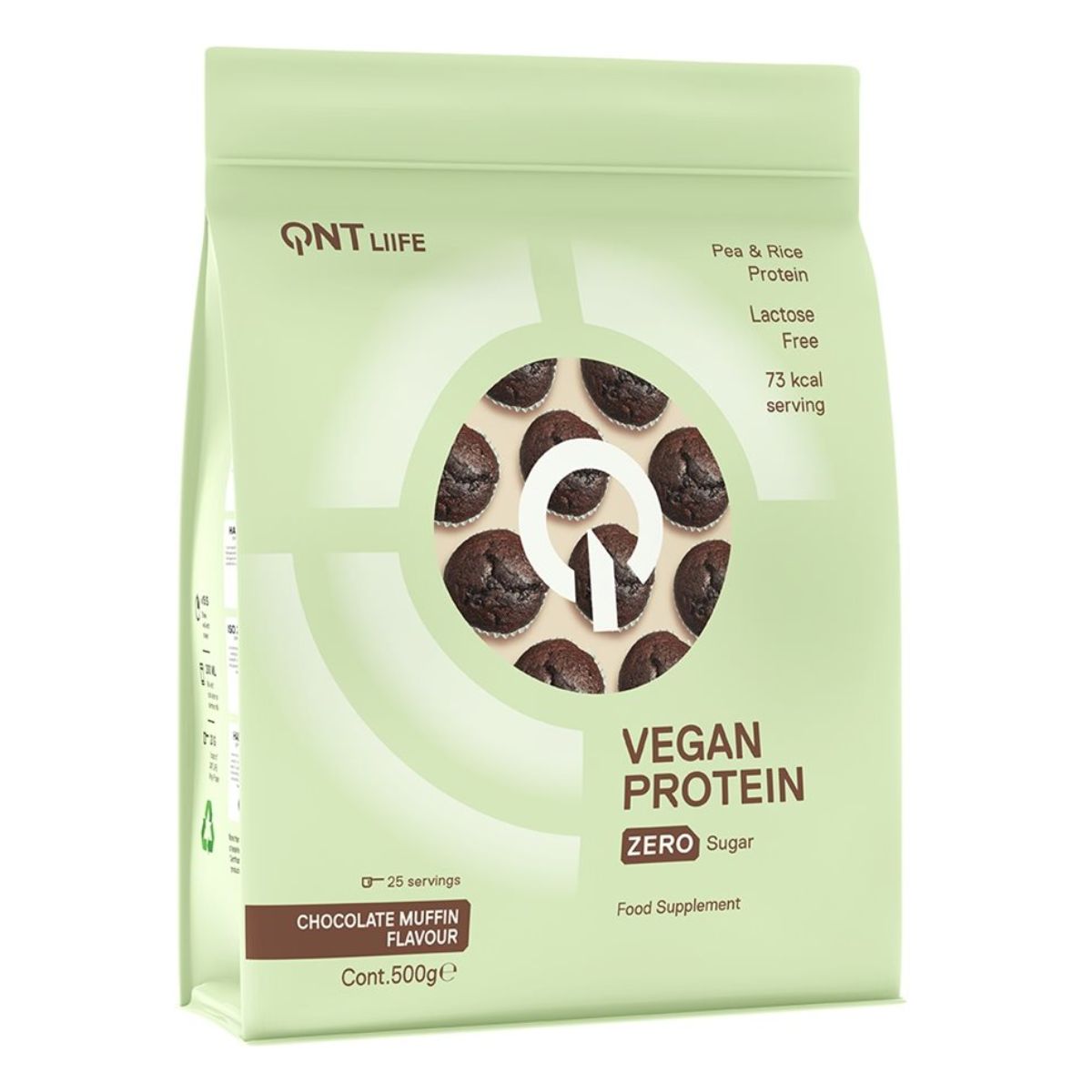 QNT Vegan Protein Zero Sugar 500 g Chocolate Muffin