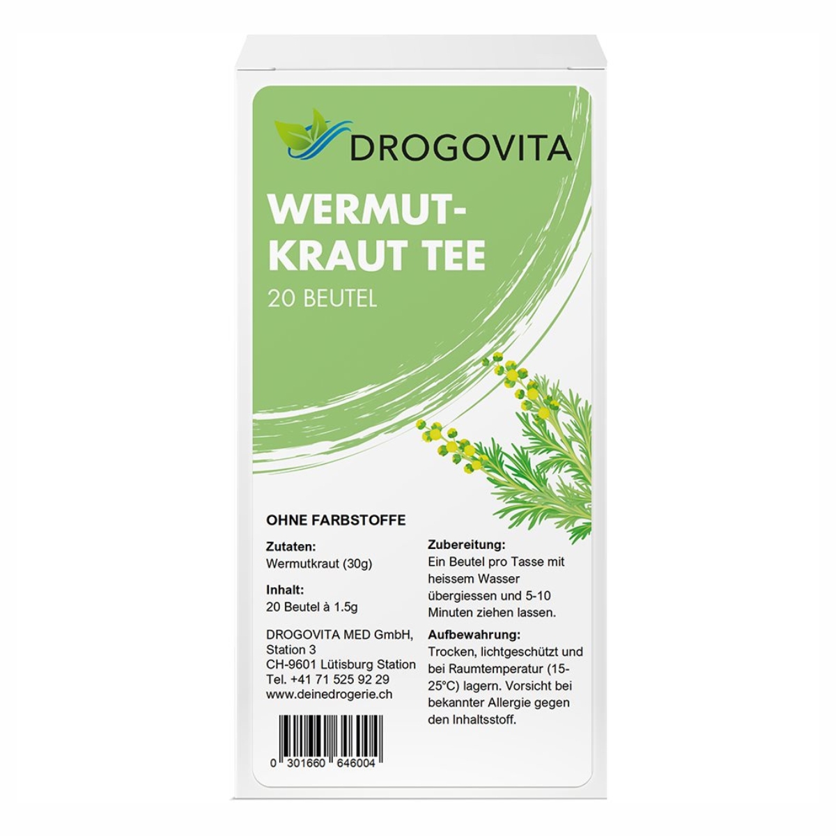 DROGOVITA Wermut Tee Beutel 20 Stück