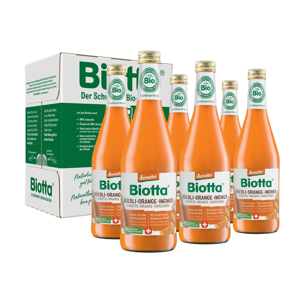 Biotta Rüebli Orange Ingwer Demeter 6 Fl 5 dl Biotta Rüebli Orange Ingwer Demeter 6 Fl 5 dl