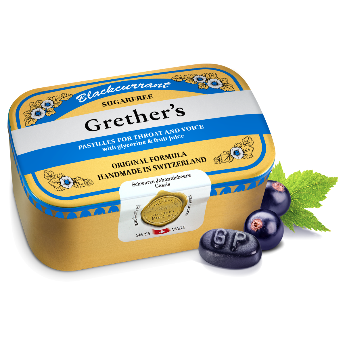 Grethers Blackcurrant Pastillen ohne Zucker 440 g Grethers Blackcurrant Pastillen ohne Zucker 440 g
