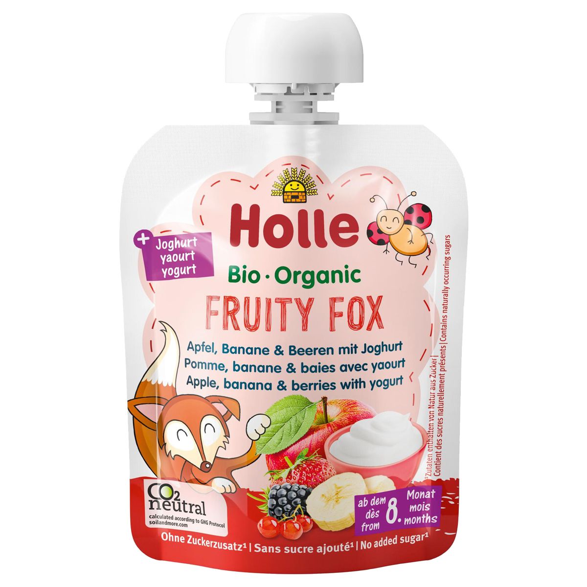 Holle Fruity Fox Apfel Banane & Beere mit Joghurt 6x 85g Holle Fruity Fox Apfel Banane & Beere mit Joghurt 6x 85g