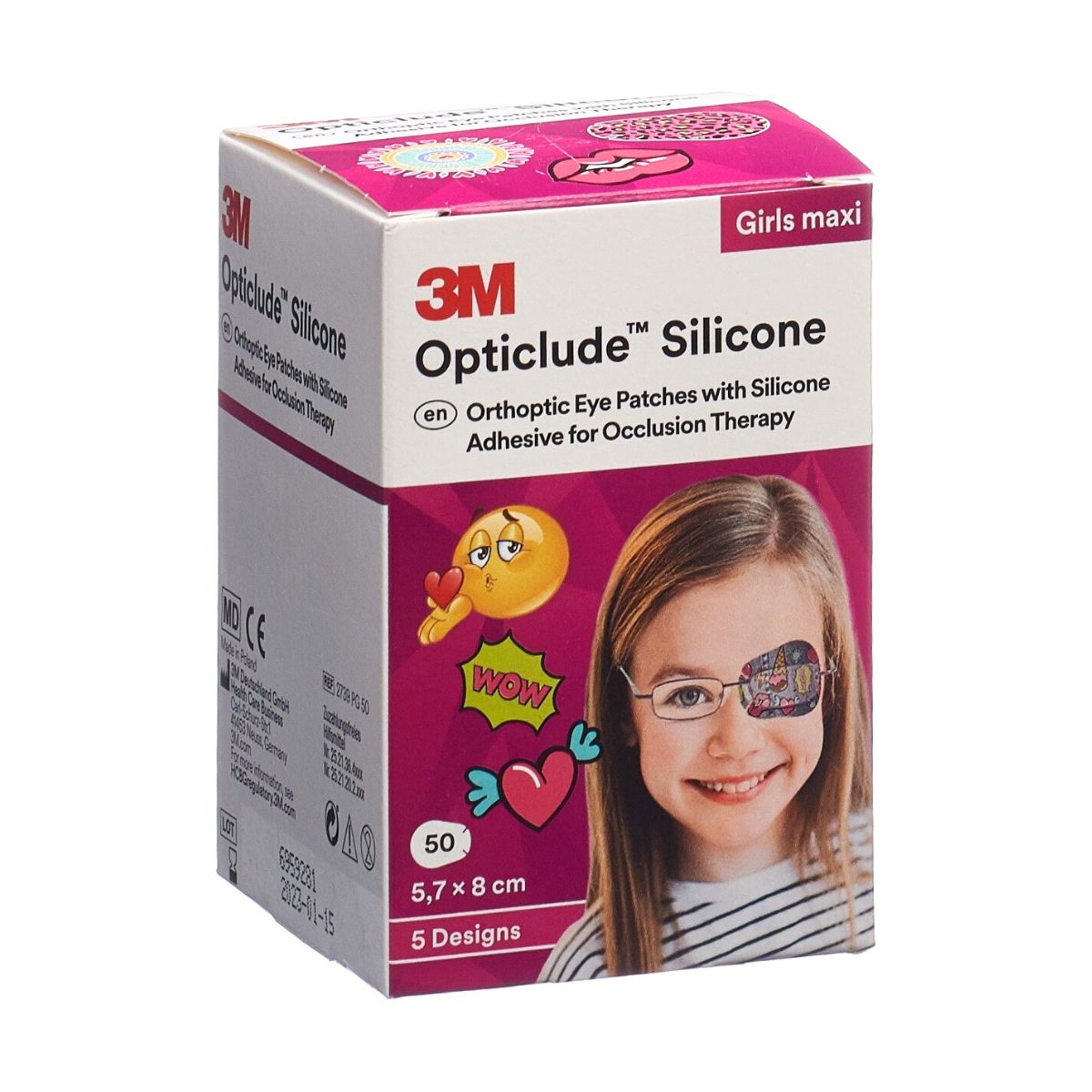 3M OPTICLUDE Silicone Augenverband 5.7x8cm Maxi Girls 50 Stück